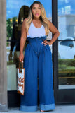 Delilah Buttoned Bliss Wide Leg Denim Pants