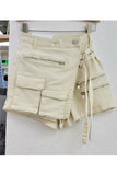 Denim Zipper Accent Mini Short