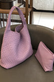 Woven Tote Handbag-Match Underarm Bag with Purse