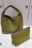 Woven Tote Handbag-Match Underarm Bag with Purse