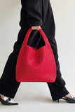 Woven Tote Handbag-Match Underarm Bag with Purse