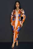 Orange Multi Color Maxi Dress