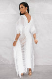 Crochet Tassels Cover-Up Maxi Dress