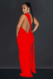 Open Back "O" Ring Trail Maxi Dress