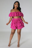 Wild Soul Ruffle Crop Shorts Set