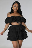 Wild Soul Ruffle Crop Shorts Set