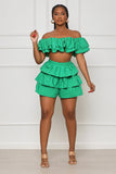 Wild Soul Ruffle Crop Shorts Set