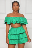 Wild Soul Ruffle Crop Shorts Set