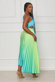 Sunset Love Pleated Midi Dress